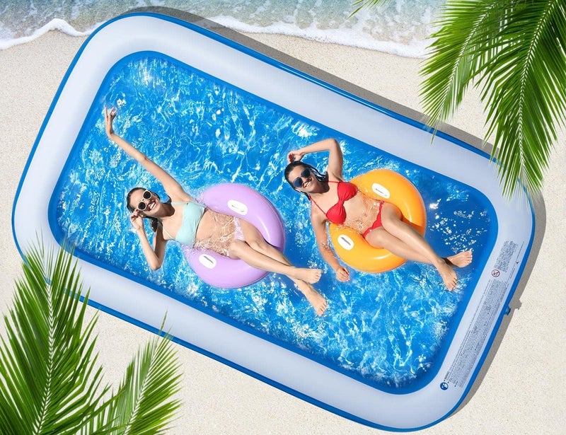 CHICLIST Inflatable Swimming Pool 120" X72" X20" Family Swim Center for Kids Full-Sized Lounge Pool for Kids Adults Easy Set for Backyard Summer Water Party Outdoor Kiddie Pools - Image 1